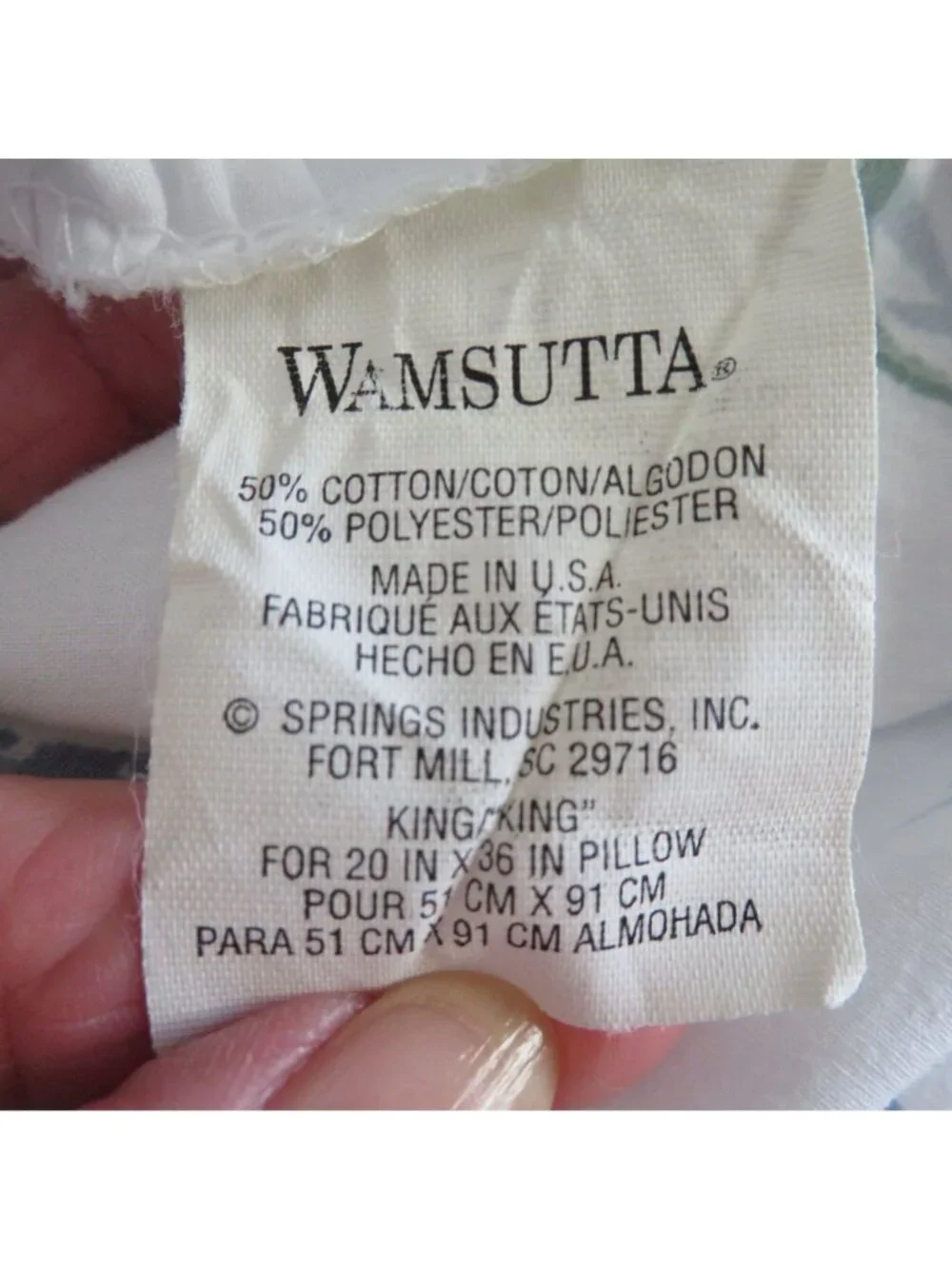 Vintage Wamsutta King Pillowcases Set of 2 Ruffled Edge Floral Percale Cottage